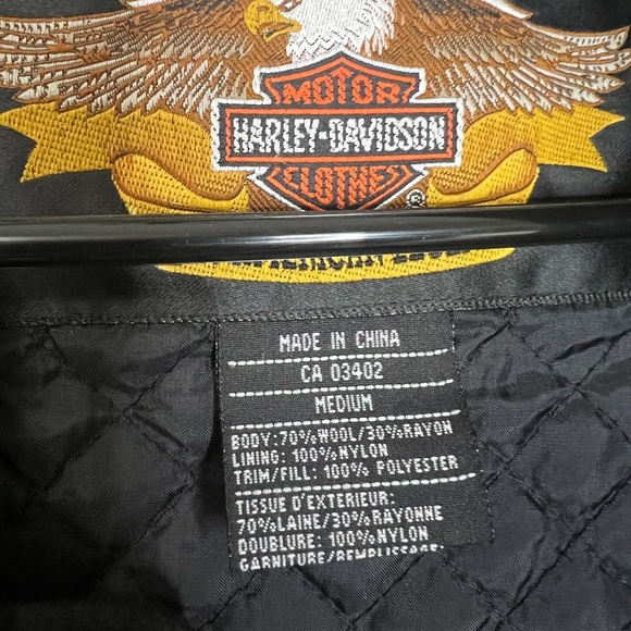 Harley Davidson wool blend varsity jacket. - Picture 4 of 5